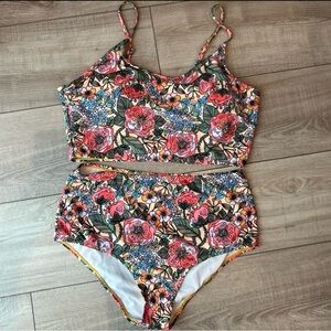 SHEIN Two piece High Waisted Bikini - Womens L - Floral